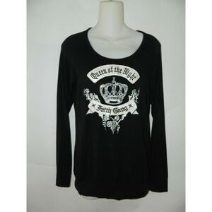 Faith Connexion Shirt Black Rhinestones Sz Medium‎